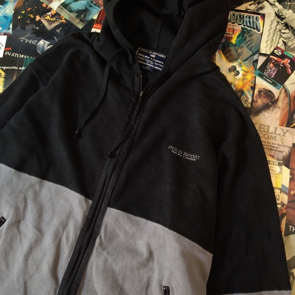 Vintage Polo Sport Zip Up Jacket by Ralph Lauren flannel material Large